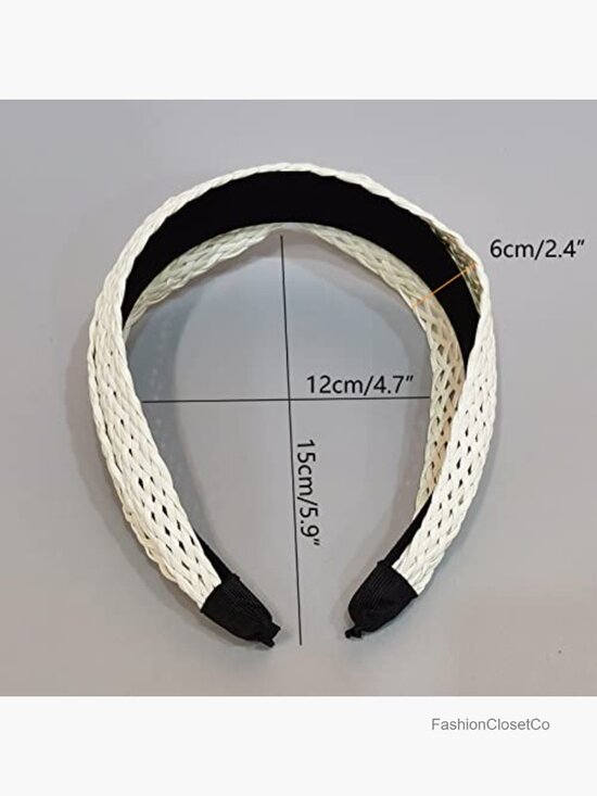 2 Pack Rattan Headbands with Bowknot, Comfy Brown White Head Bands, Boho Padded main image 2